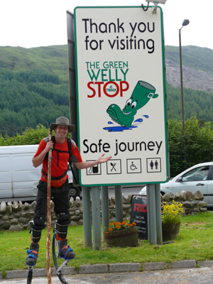Stilt walker Peter Thornett