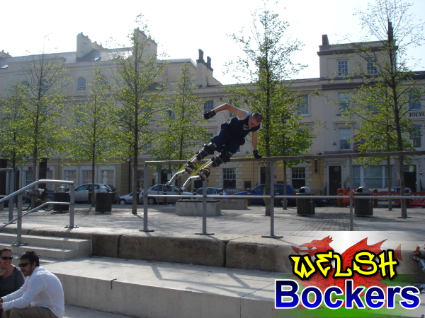 Matt vaulting a rail